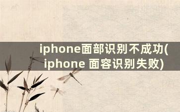 iphone面部识别不成功(iphone 面容识别失败)